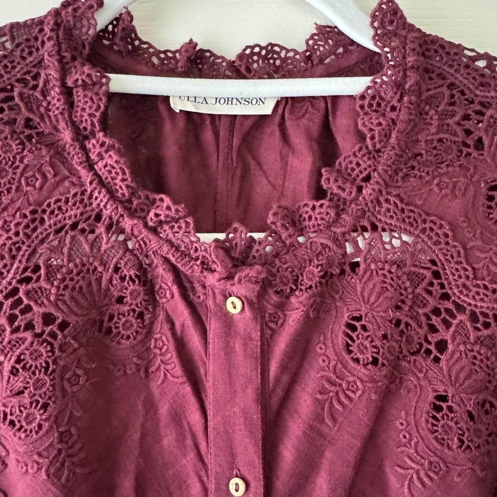 Ulla Johnson Martha Dress in Bordeaux, size 8 - Picture 7 of 15